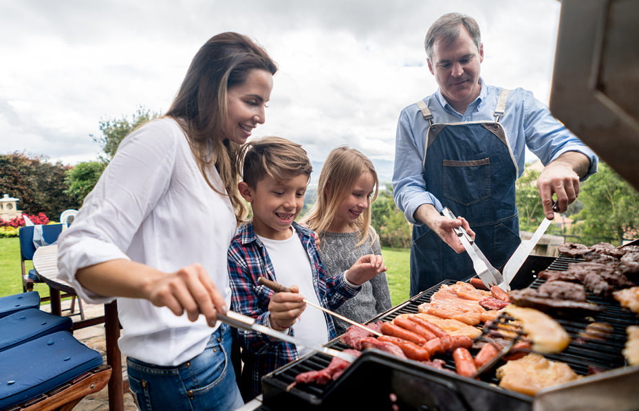 family grilling